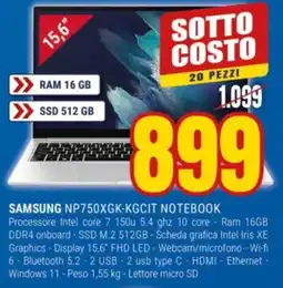 Schiavotto Samsung NP750XGK-KGCIT Notebook offerta