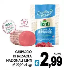 PrestoFresco Carpaccio di bresaola nazionale lenti offerta