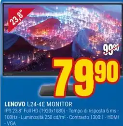 Schiavotto Lenovo L24-4E Monitor offerta