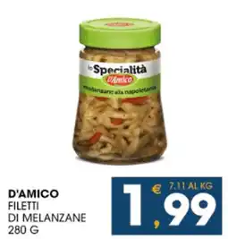 SeBón Supermercati D'Amico filetti di melanzane offerta
