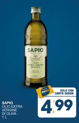 SeBón Supermercati Sapio olio extra vergine di oliva offerta