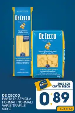 SeBón Supermercati De Cecco pasta di semola offerta