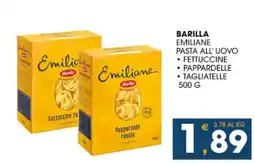 SeBón Supermercati Barilla Emiliane pasta all'uovo offerta