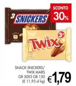 PrestoFresco Snack Snickers/ Twix Mars offerta