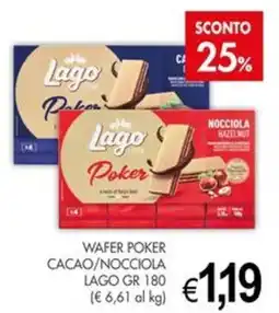 PrestoFresco Wafer Poker Cacao/Nocciola Lago Gr 180 offerta