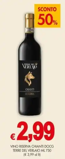 PrestoFresco Vino riserva Chianti DOCG Terre del Verlaio offerta