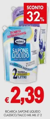 PrestoFresco Ricarica sapone liquido classico/talco mil mil offerta