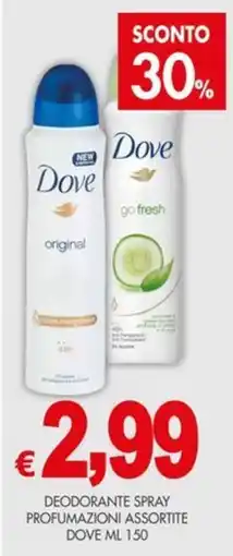 PrestoFresco Dove deodorante spray offerta