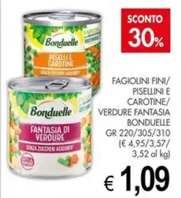 PrestoFresco Fagiolini fini/ pisellini e carotine/ verdure fantasia bonduelle offerta