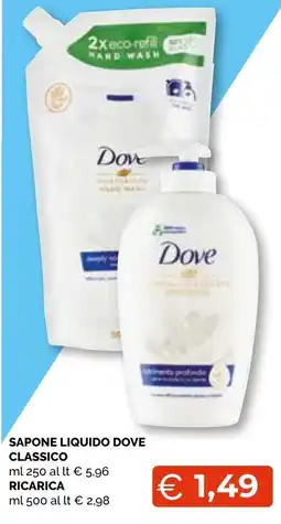 Mercatò Extra Sapone liquido Dove classico offerta