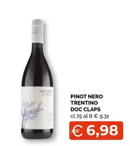 Mercatò Extra Pinot Nero Trentino Doc Claps offerta