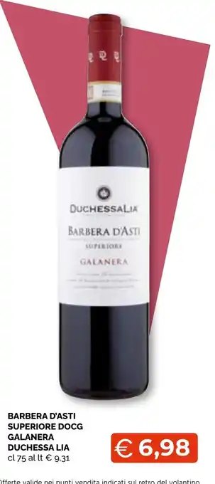 Barbera d'Asti Superiore DOCG Galanera Duchessa Lia