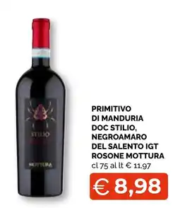 Mercatò Big Primitivo di Manduria Doc Stilio, Negroamaro del Salento Igt Rosone Mottura offerta