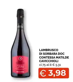 Mercatò Extra Lambrusco di Sorbara Doc Contessa Matilde Cavicchioli offerta