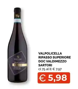 Mercatò Extra Valpolicella Ripasso Superiore DOC Valdimezzo Sartori offerta