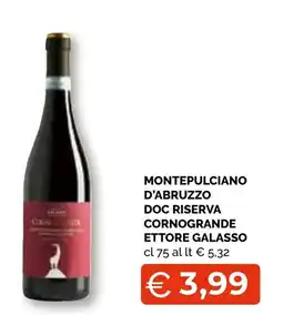 Mercatò Extra Montepulciano d'Abruzzo Doc Riserva Cornogrande Ettore Galasso offerta