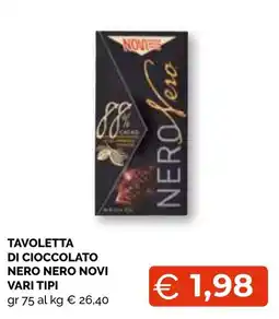 Mercatò Extra Tavoletta di cioccolato nero nero novi offerta