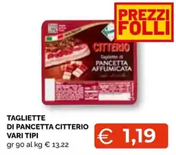 Mercatò Big Tagliette di pancetta Citterio offerta