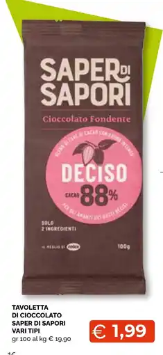 Mercatò Big Cioccolato Fondente Saper di Sapori offerta