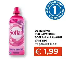Mercatò Big Detersivo per lavatrice Soflan 22 lavaggi vari tipi offerta