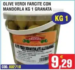 Immenso Cash Olive verdi farcite con mandorla Granata offerta