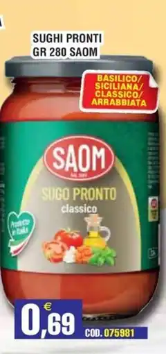 Immenso Cash Sugo pronto classico SAOM offerta