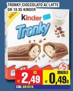 Immenso Cash Kinder Tronky offerta
