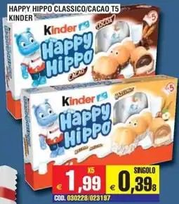 Immenso Cash Kinder Happy Hippo Classico/Cacao offerta