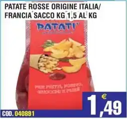 Immenso Cash Patate rosse Sacco offerta