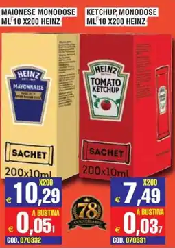 Immenso Cash Maionese monodose Heinz offerta