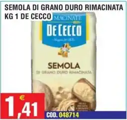 Immenso Cash Semola di grano duro rimacinata De Cecco offerta