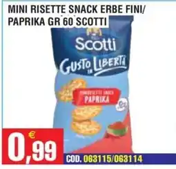 Immenso Cash Mini risette snack erbe fini paprika Scotti offerta