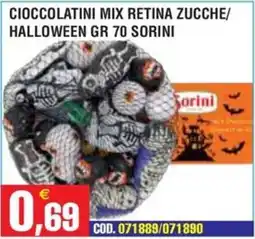 Immenso Cash Cioccolatini mix retina zucche Halloween Sorini offerta