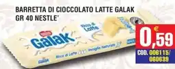 Immenso Cash Barretta di cioccolato latte Galak Nestle offerta