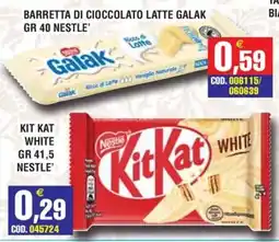 Immenso Cash Barretta di cioccolato latte Galak offerta