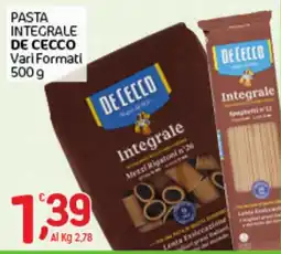 Crai Pasta integrale De Cecco offerta