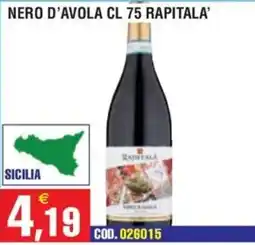Immenso Cash Nero d'Avola Rapitalà offerta