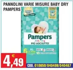 Immenso Cash Pampers pannolini baby dry offerta