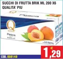 Immenso Cash Succhi di frutta Brik Pesca offerta
