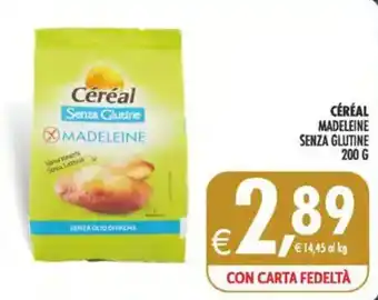 Céréal madeleine senza glutine