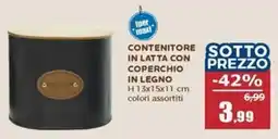 Happy Casa Contenitore in latta con coperchio in legno offerta