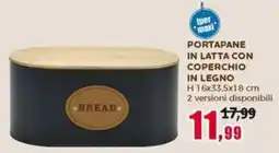 Happy Casa Portapane in latta con coperchio in legno offerta