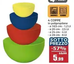 Happy Casa 4 coppe in polipropilene offerta