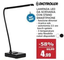 Happy Casa Lampada LED da scrivania con stand smartphone Dictrolux offerta