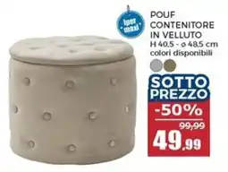 Happy Casa Pouf contenitore in velluto offerta