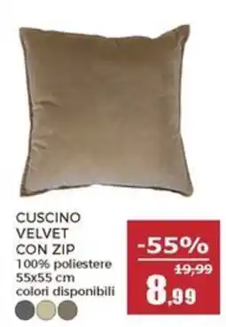 Happy Casa Cuscino velvet con zip offerta