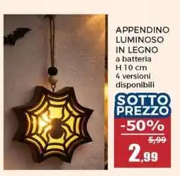 Happy Casa Appendino luminoso in legno offerta