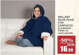 Happy Casa Wallaby felpa plaid con cappuccio offerta
