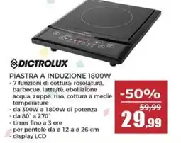 Happy Casa Dictrolux Piastra a induzione 1800W offerta