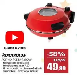 Happy Casa Dictrolux forno pizza 1200w offerta
